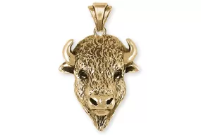 Buffalo Cufflinks Jewelry 14k Gold Handmade Bison Cufflinks BUF5-PG