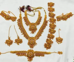 Exclusive Premium Antique Gold Matte Finished Wedding Bridal Set