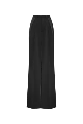 Refined black pants cut from Italian satin, Xo Xo